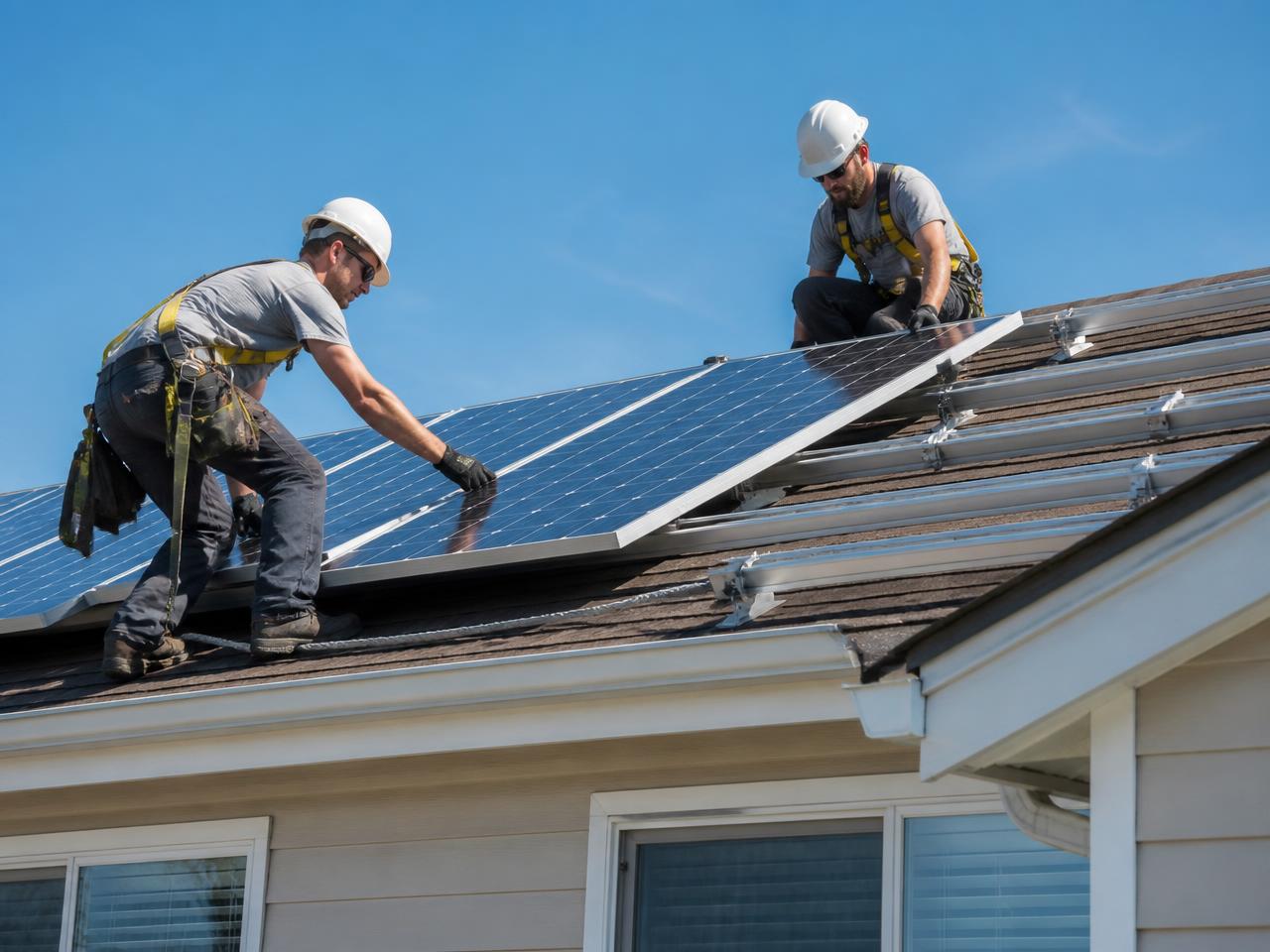 Solar contractor at work