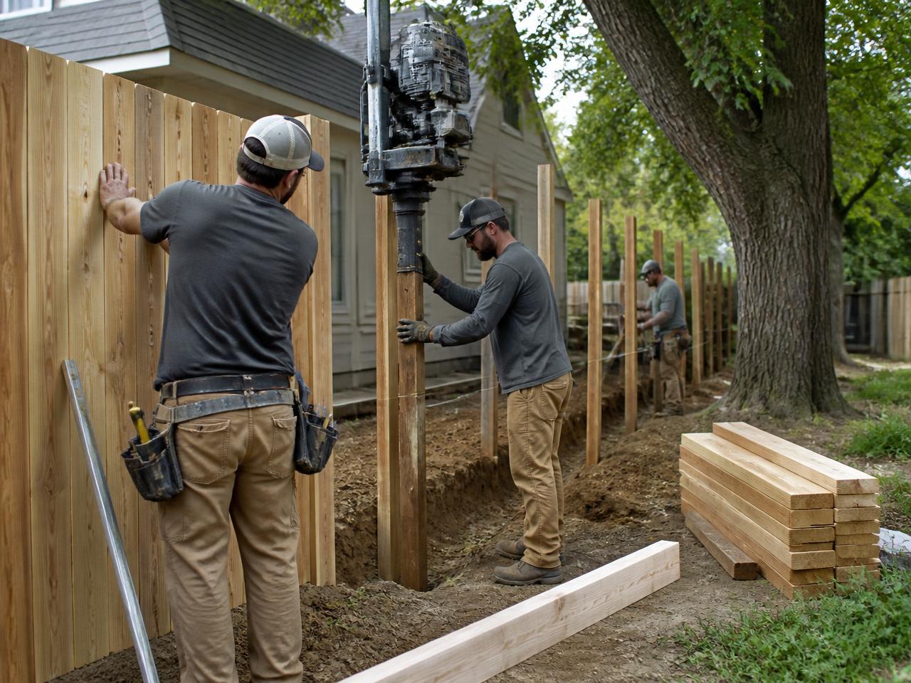 Fencing & Decks contractor at work