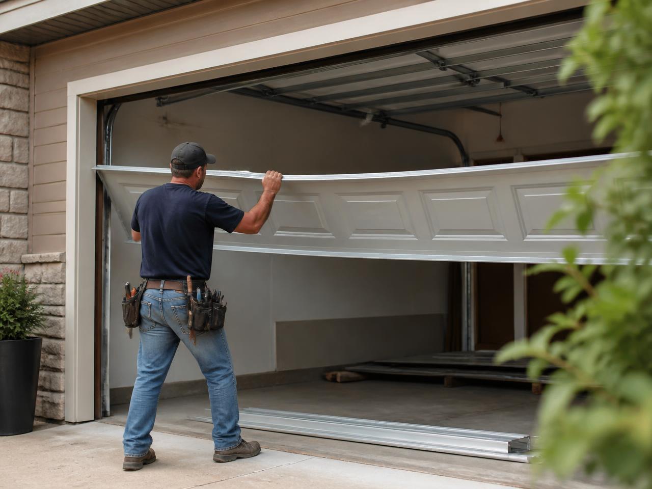 Garage & Garage Doors contractor at work
